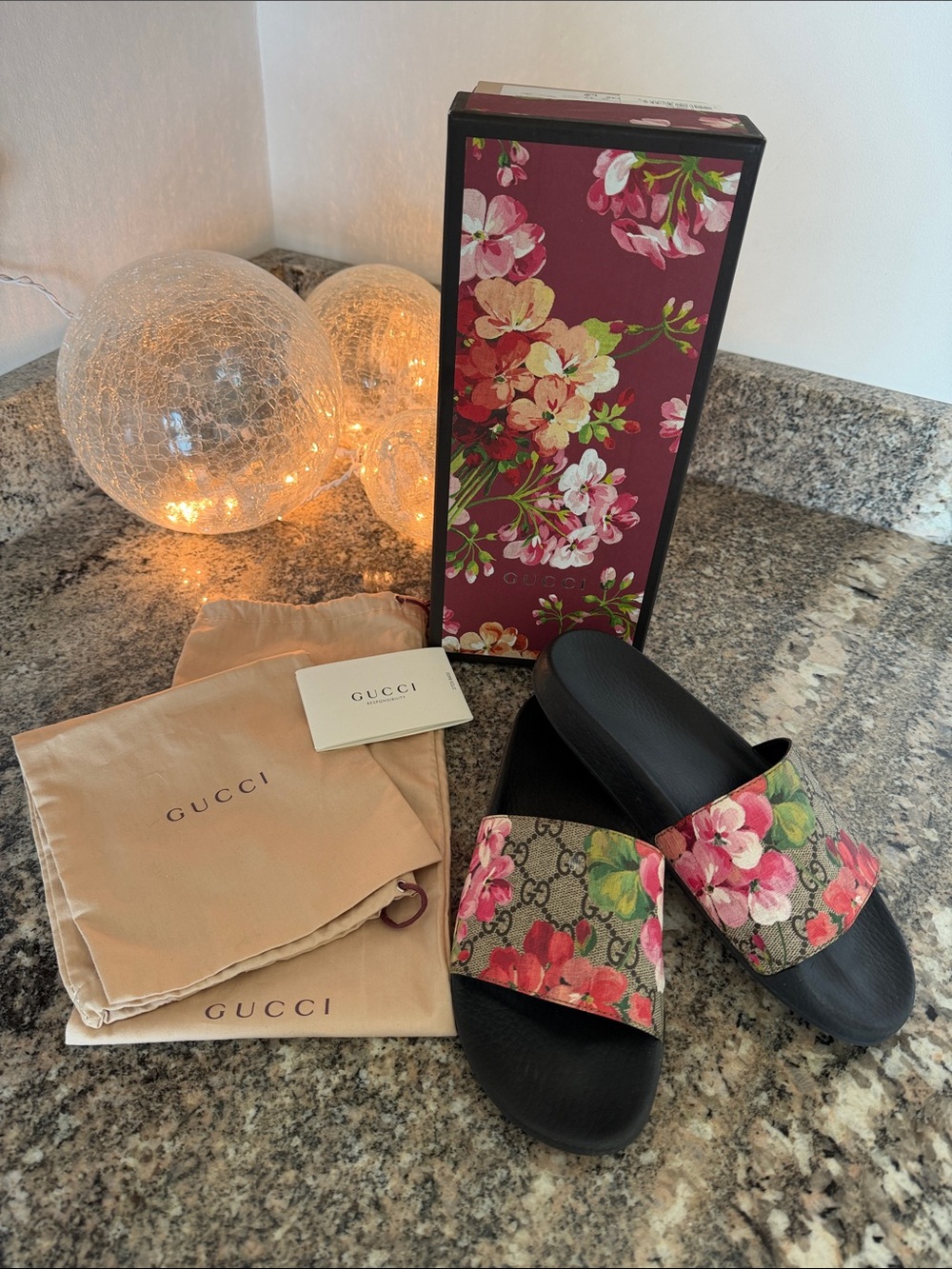 Gucci GG Blooms Supreme Slides